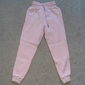 High waisted baby pink joggers